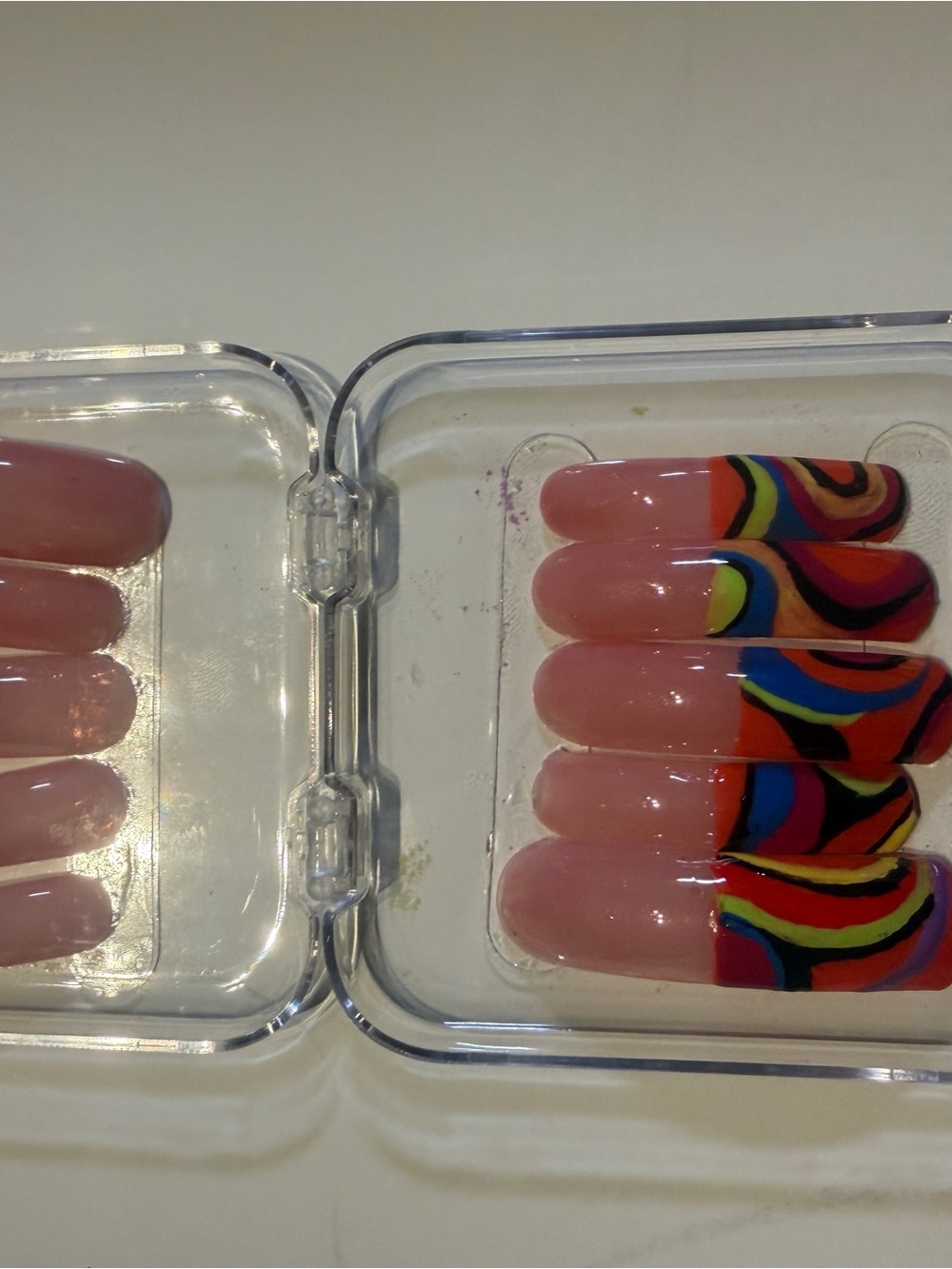 Hand-Painted Multicolor French Tip Press-On Nails